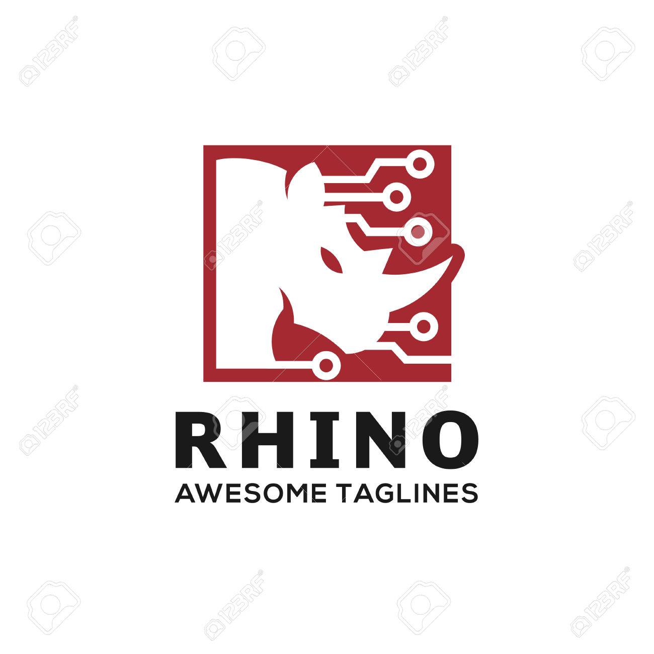 rhinoceros rhino logo rhino techno logo business template