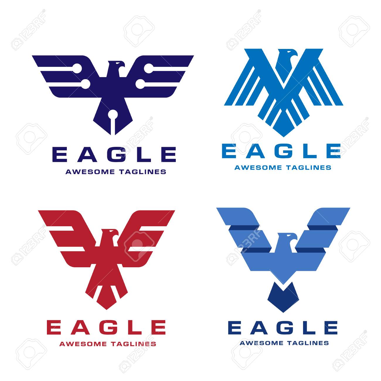 eagle head icon template hawk mascot graphic bald eagle vector