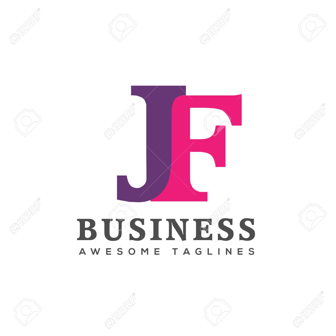 creative letter jf logo design elements business corporate letter