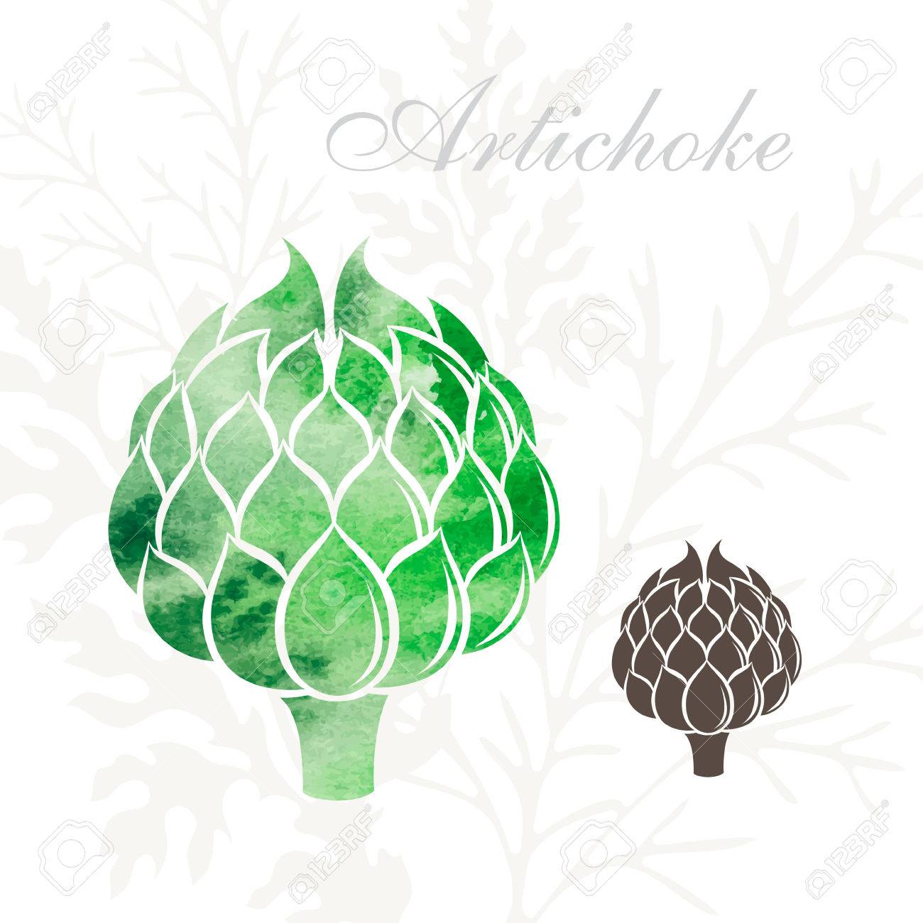 Artichoke icons set. Vegetables icon with watercolor texture - 57484285 Artichoke icons set. Vegetables icon with watercolor texture - 57484285