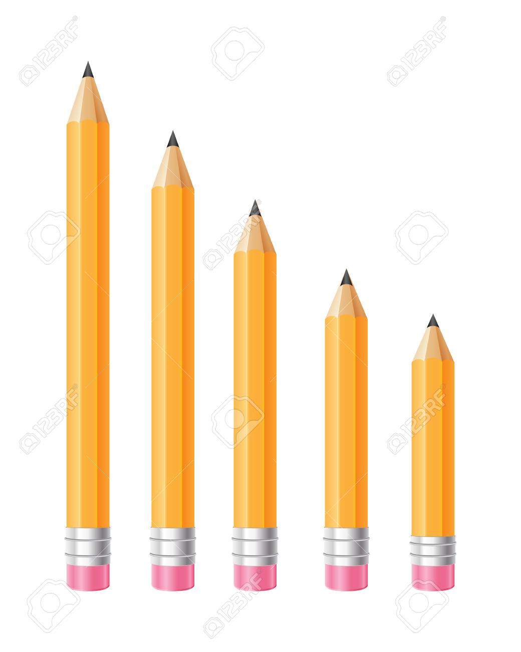 Set of different size pencils illustration in realistic style. - 87935989 Set of different size pencils illustration in realistic style. - 87935989