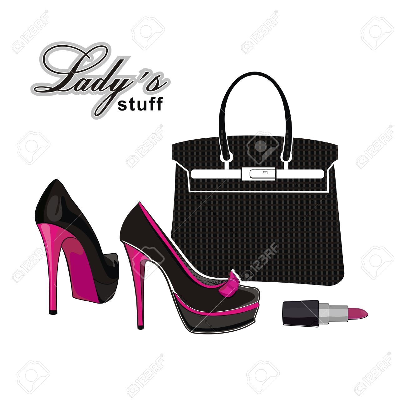 bag and shoes vector