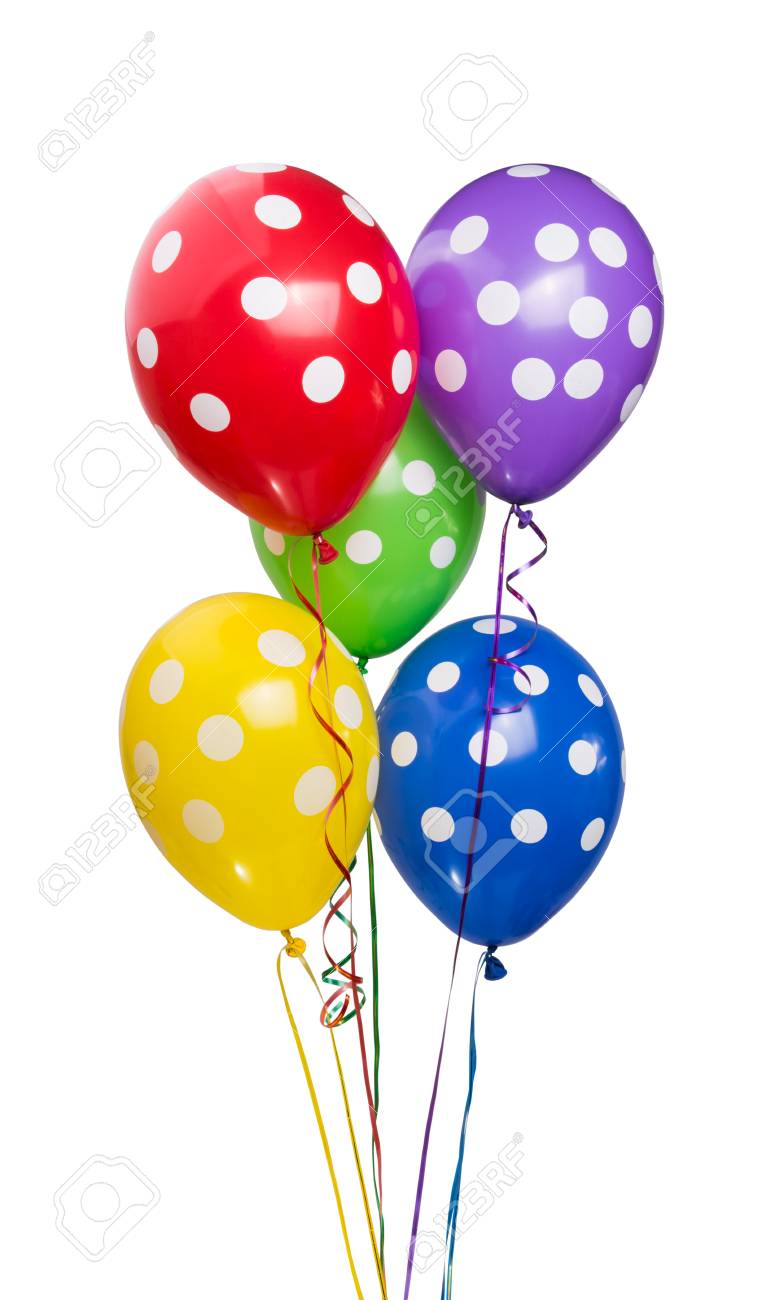 colored balloon isolated on white background banco de imagens