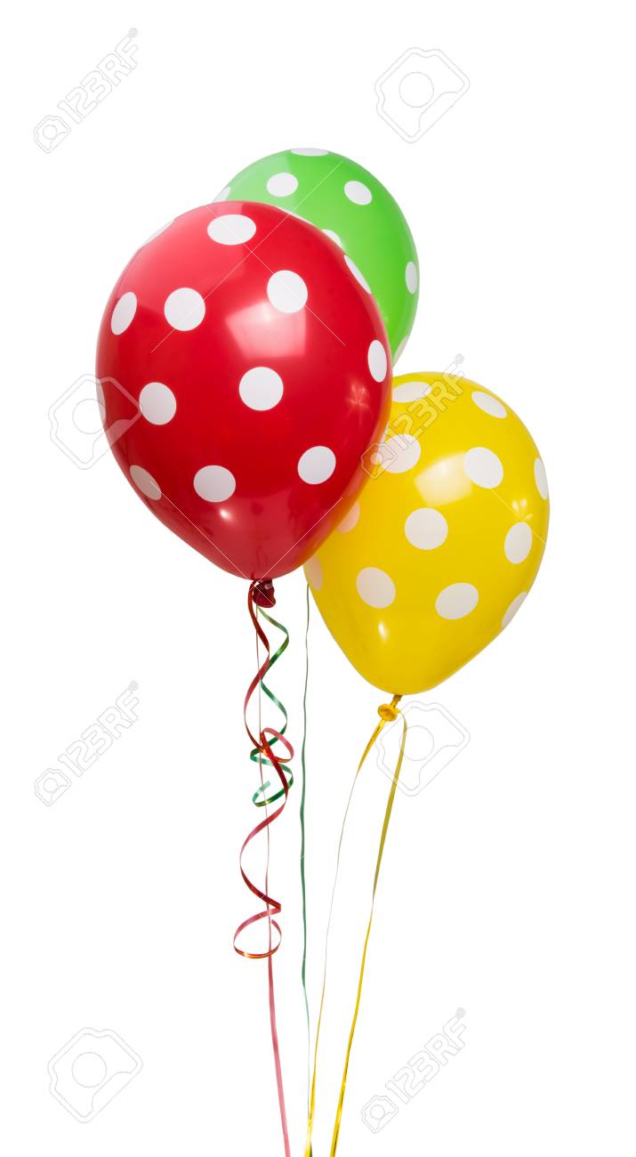 colored balloon isolated on white background banco de imagens