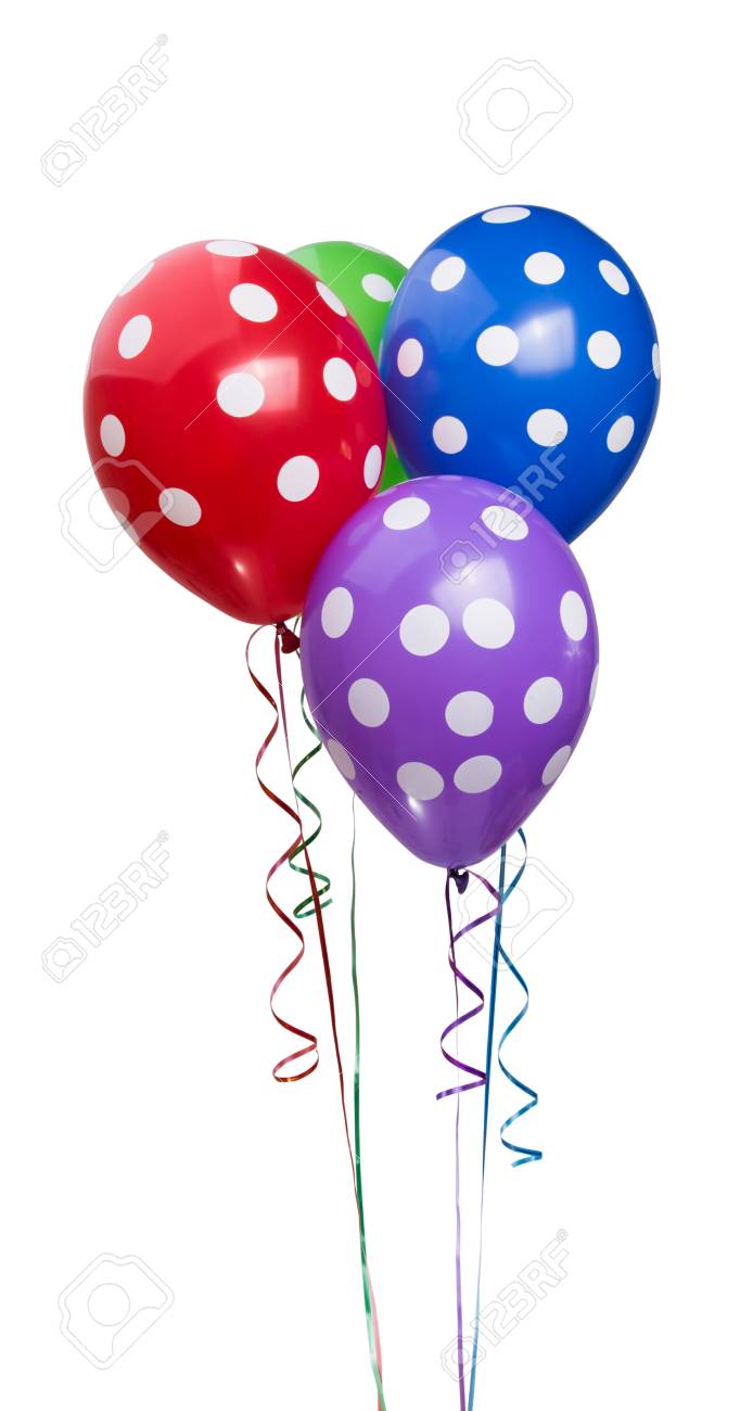 colored balloon isolated on white background banco de imagens