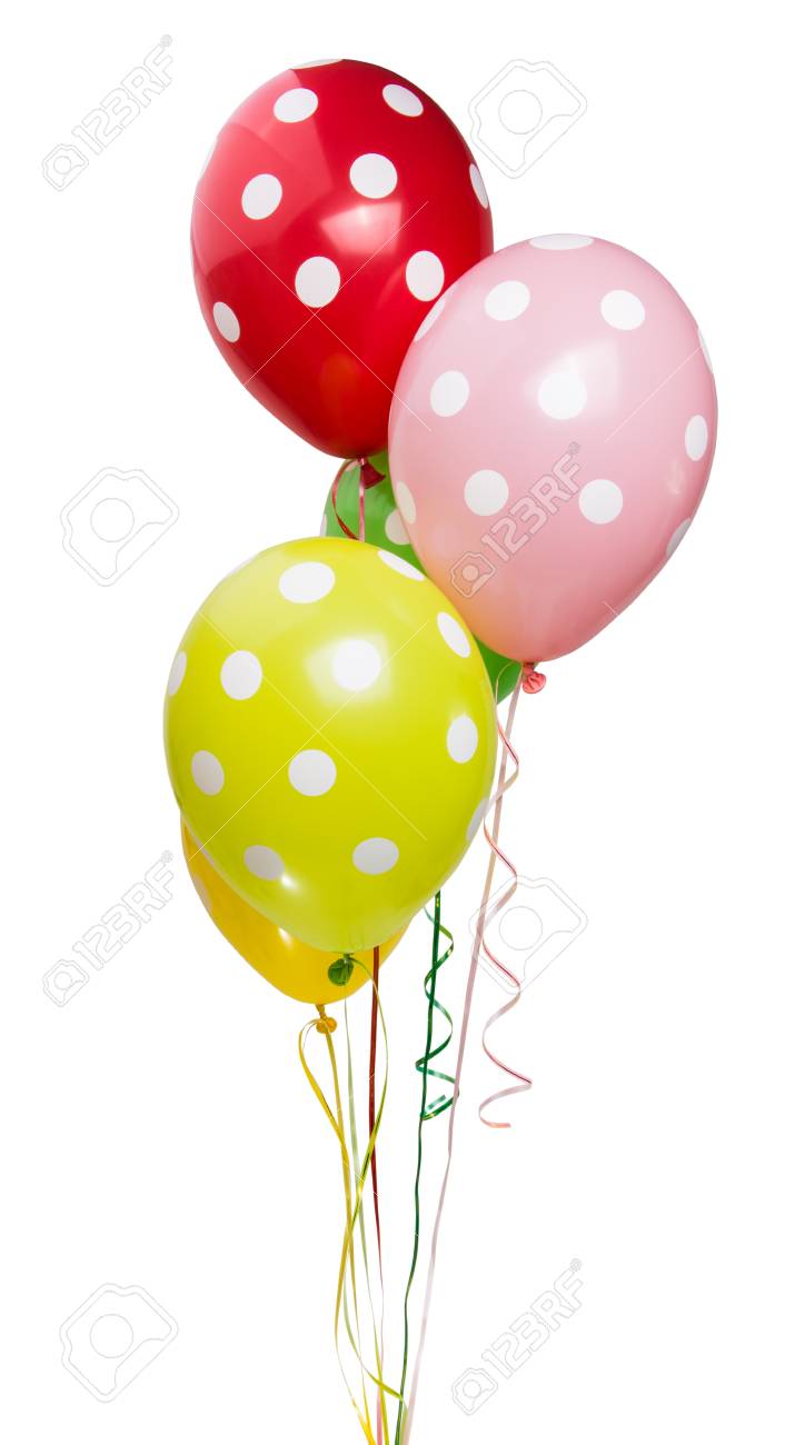 colored balloon isolated on white background banco de imagens