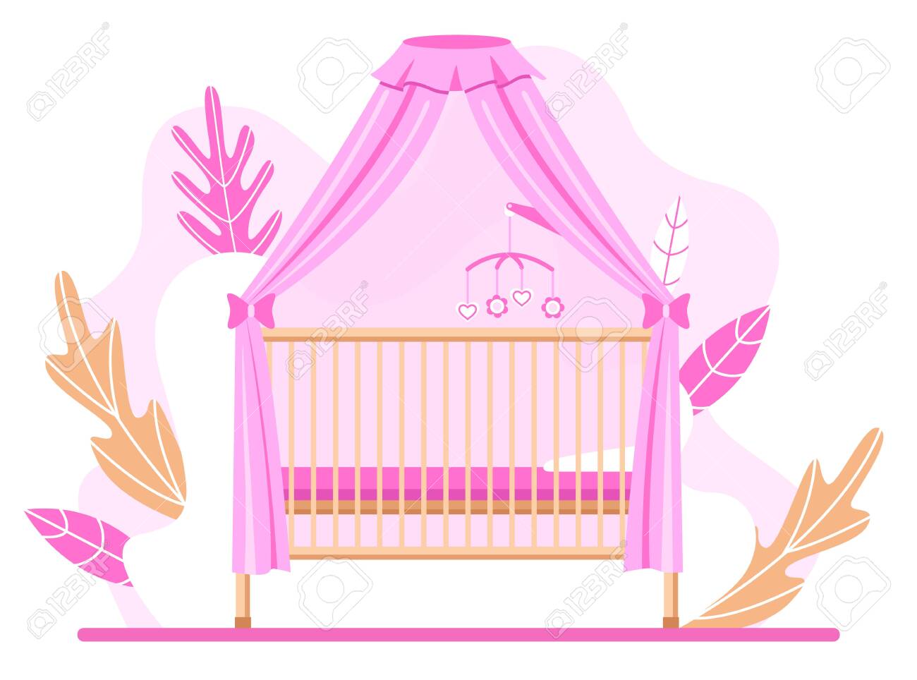 pink canopy for cot