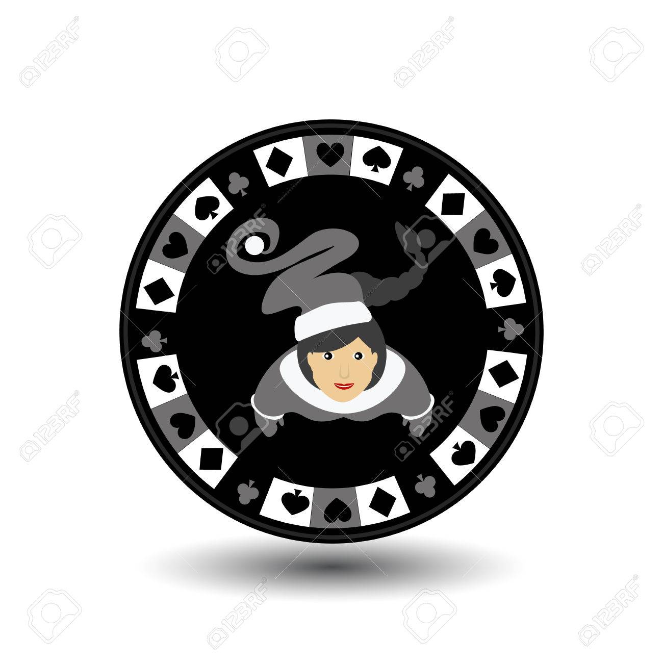 Casinò Chip Poker Di Natale Nuovo Anno Icona Illustrazione Vettoriale Su Bianco Facile Per Separare Lo Sfondo Per Utilizzare Per I Siti Disegno