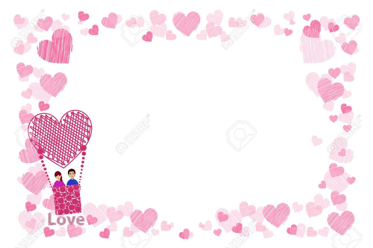 Marco De La Foto Copas Para Amantes La Pareja En Un Globo Esta