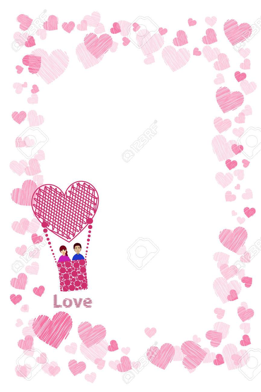 Marco De La Foto Copas Para Amantes La Pareja En Un Globo Esta