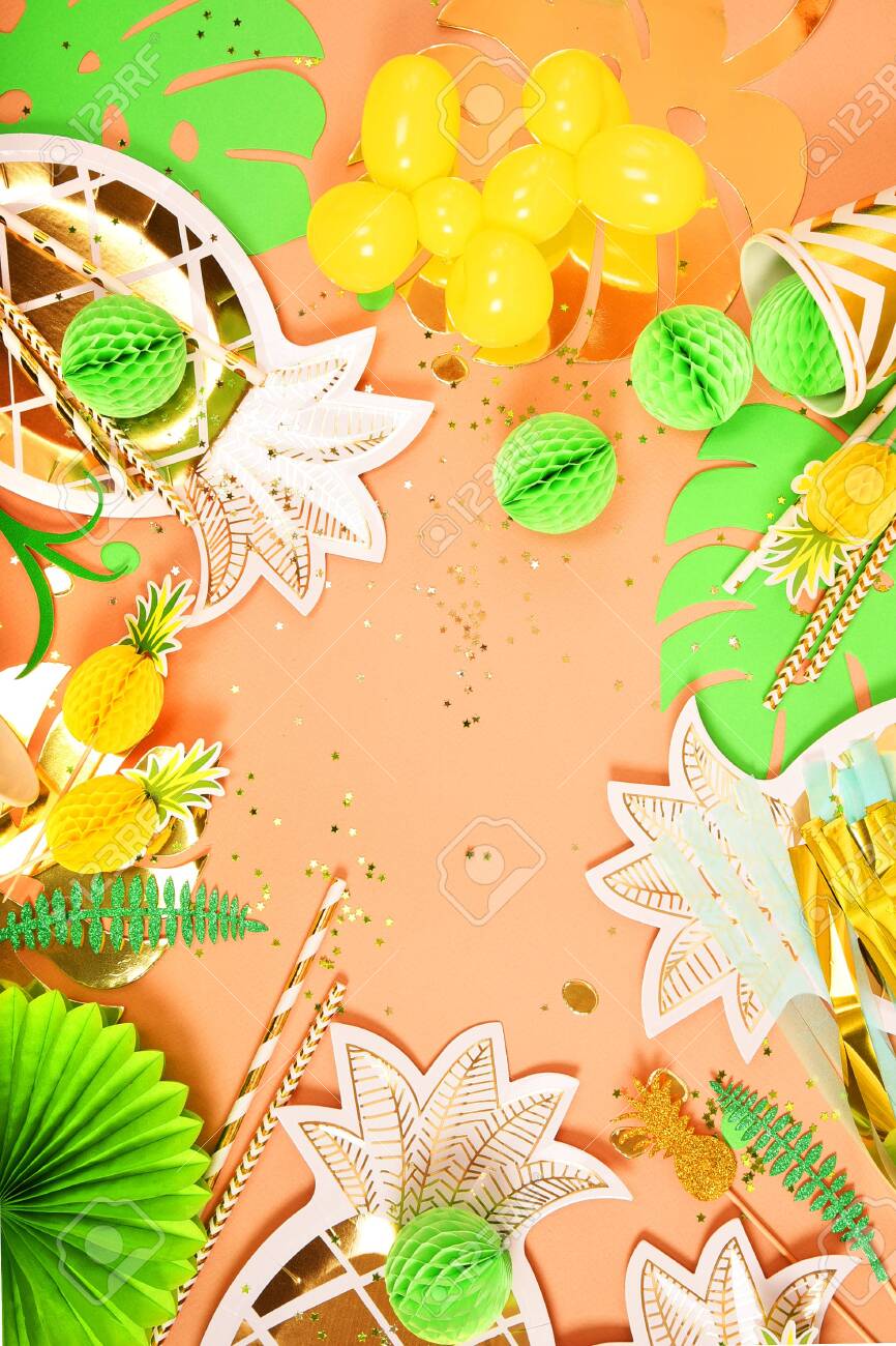 festive background tropical theme hawaii party birthday party theme background