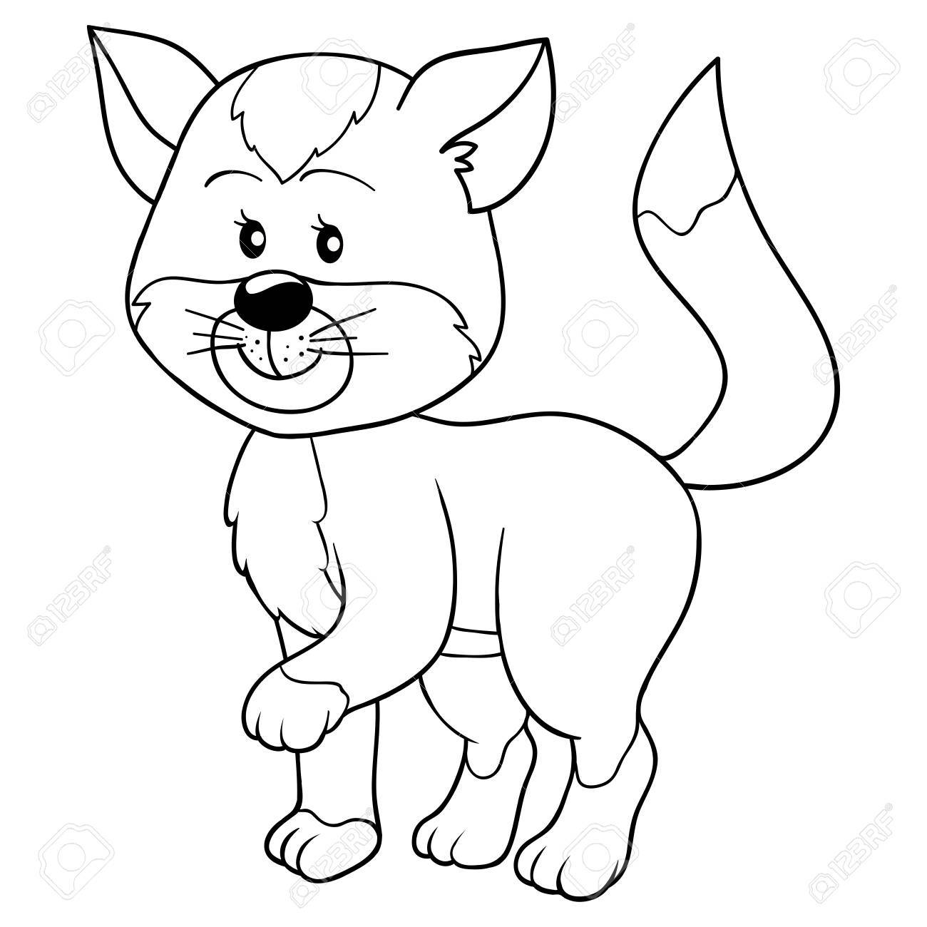 猫 の塗り絵のイラスト素材 ベクタ Image