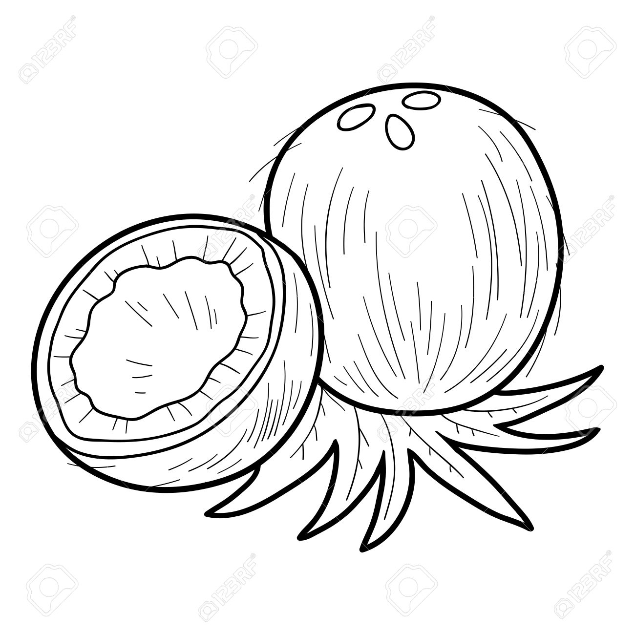 Coloring Book For Children Fruits And Ve ables coconut Super Car Coloring Pages Coloring Book For Children Fruits And Ve ables coconut Stock Vector