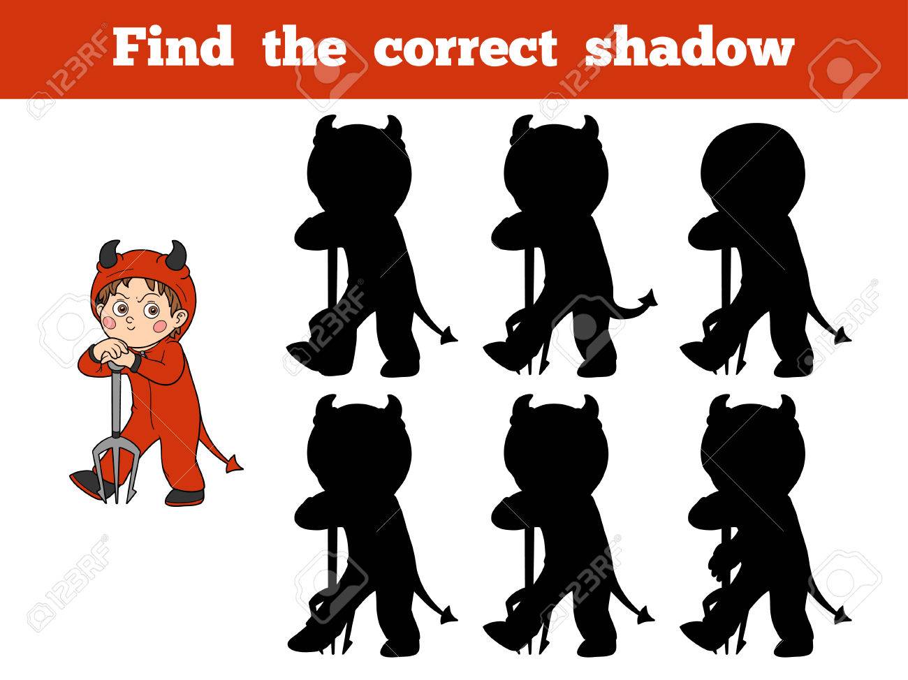 正しい影 子供のためのゲームを求めて ハロウィン文字 悪魔 のイラスト素材 ベクタ Image 正しい影 子供のためのゲームを求めて ハロウィン文字 悪魔 のイラスト素材 ベクタ Image