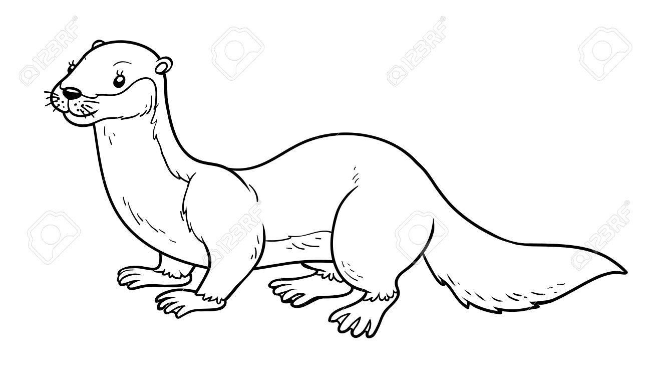 カワウソ の子供のための塗り絵 のイラスト素材 ベクタ Image