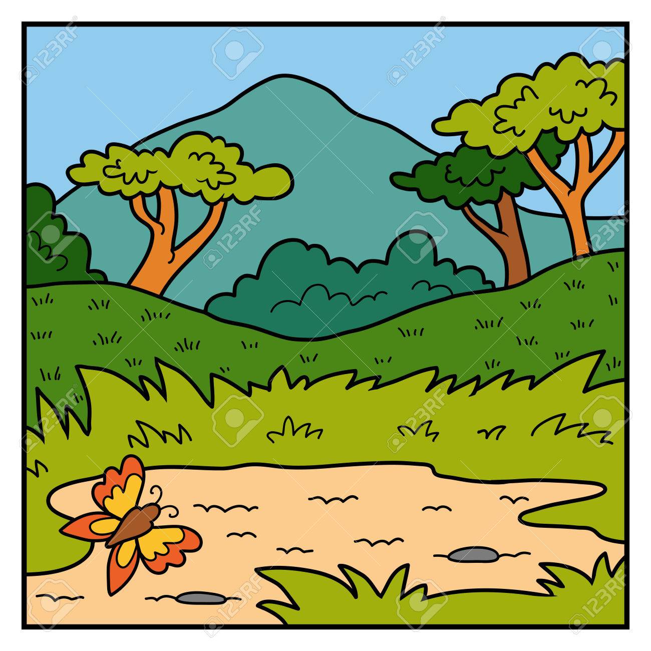 ベクトル自然イラスト 背景色のイラスト素材 ベクタ Image