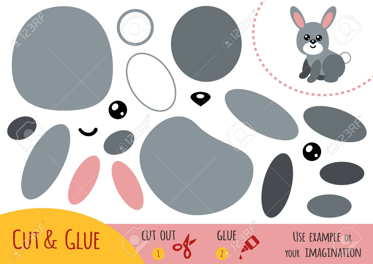 https www 123rf com photo 75257674 stock vector education paper game for children rabbit use scissors and glue to create the image html