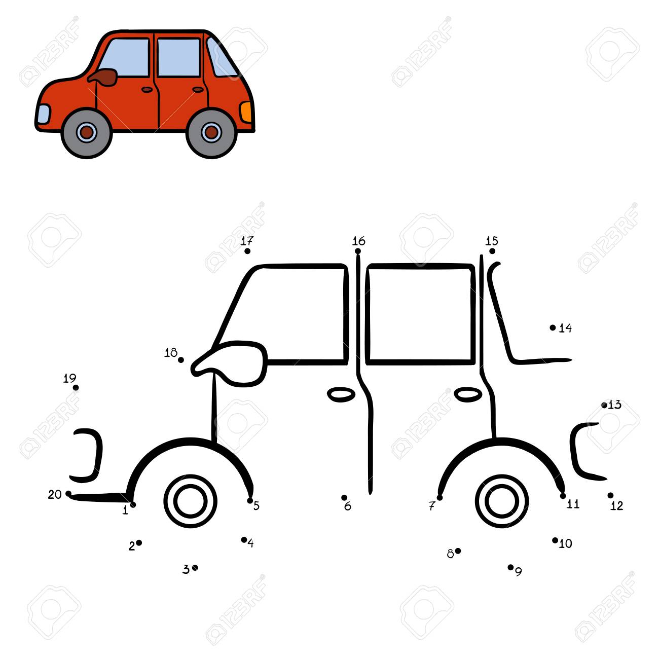 numbers game education dot to dot game for children car royalty