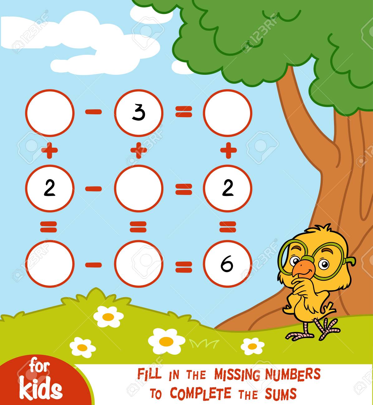 Counting Game for Preschool Children. Educational a mathematical game. - 94695799 Counting Game for Preschool Children. Educational a mathematical game. - 94695799