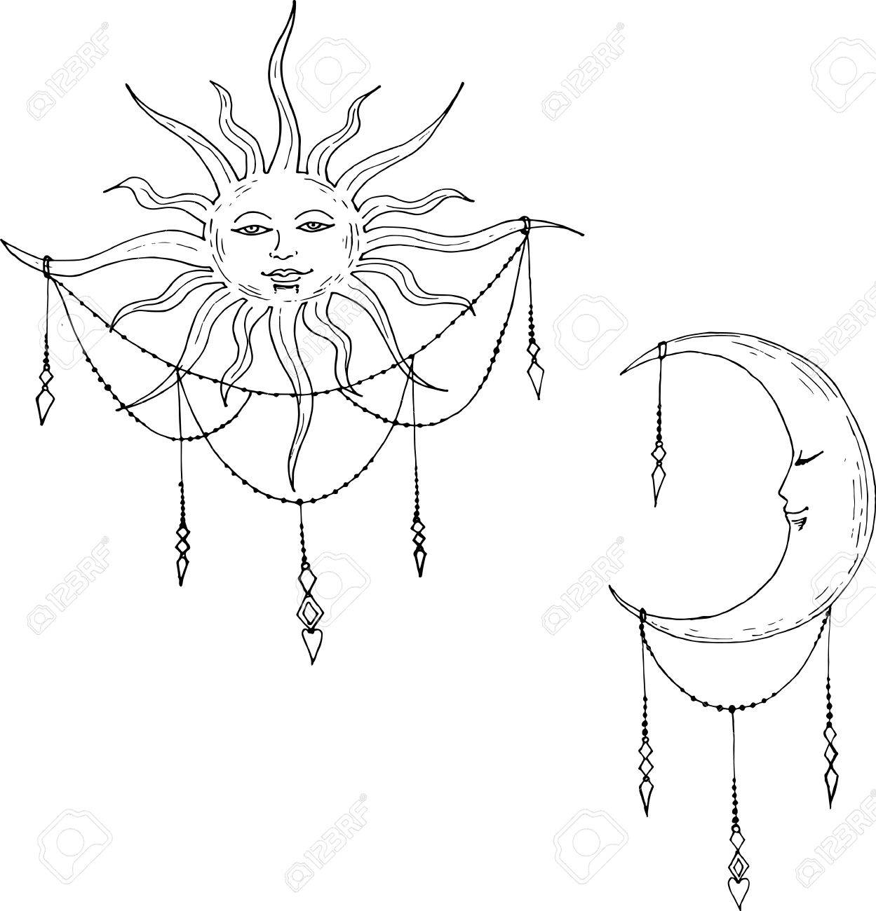 月と太陽の顔のベクトル イラスト のイラスト素材 ベクタ Image 月と太陽の顔のベクトル イラスト のイラスト素材 ベクタ Image