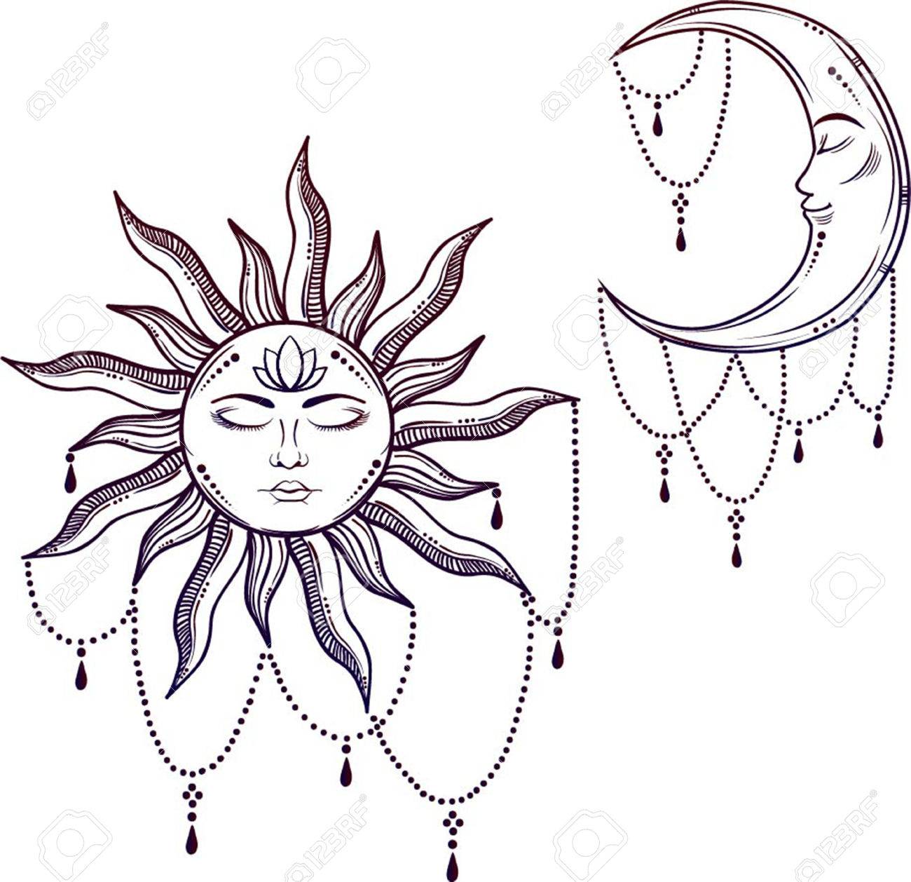 月と太陽の顔のベクトル イラスト のイラスト素材 ベクタ Image 月と太陽の顔のベクトル イラスト のイラスト素材 ベクタ Image