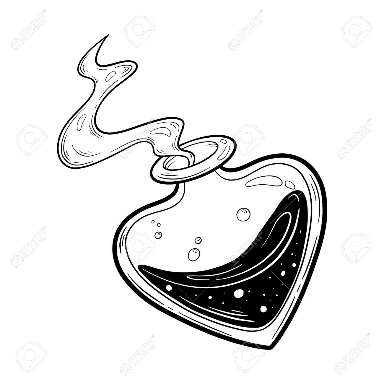 Hand Drawn Magic Bottle. Vial Of Poison. Vector Illustration Isolated.  Tattoo Design, Magic Symbol For Your Use. Клипарты, SVG, векторы, и Набор  Иллюстраций Без Оплаты Отчислений. Image 178200045