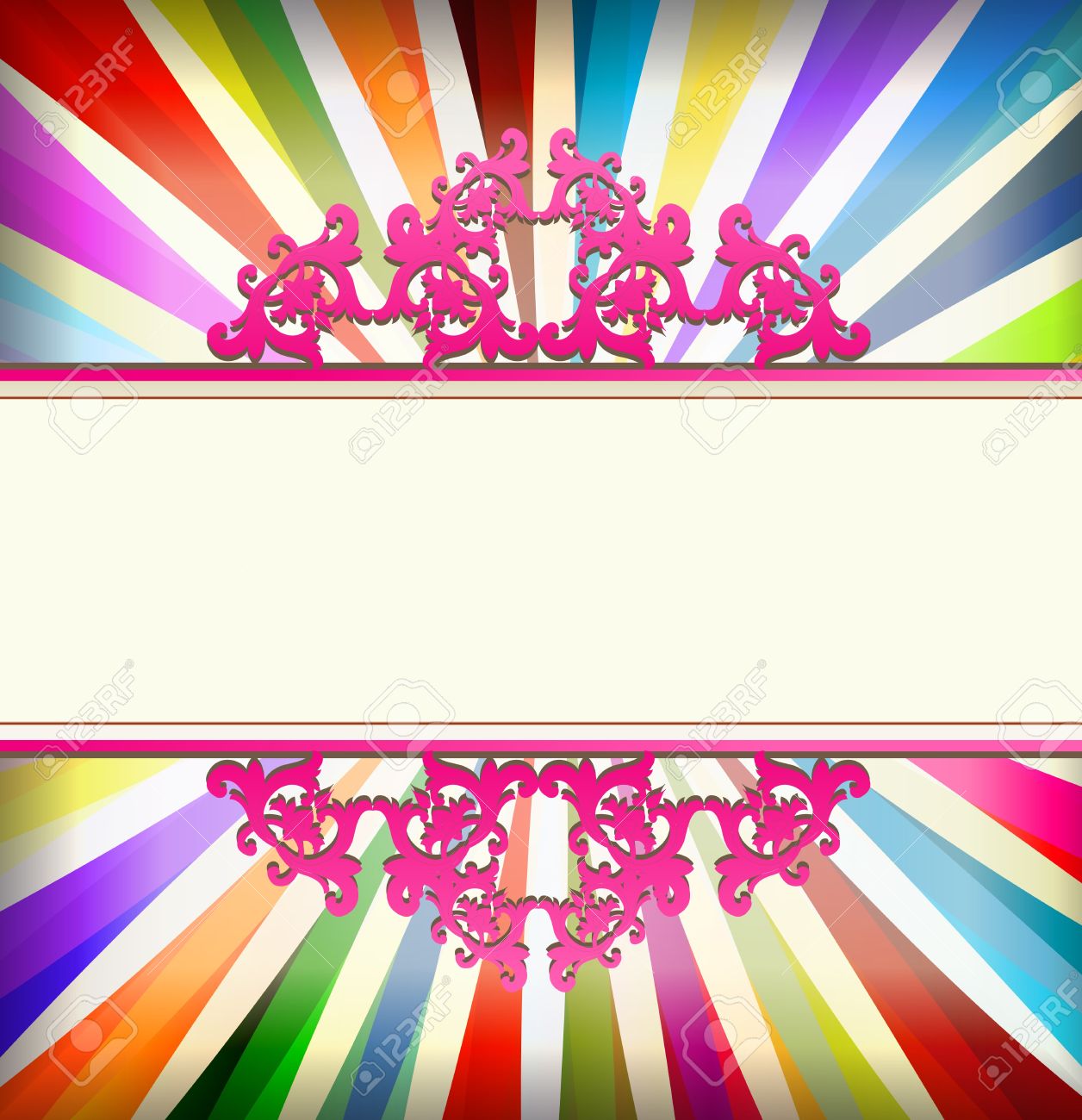 vintage colorful template with retro sun burst background for