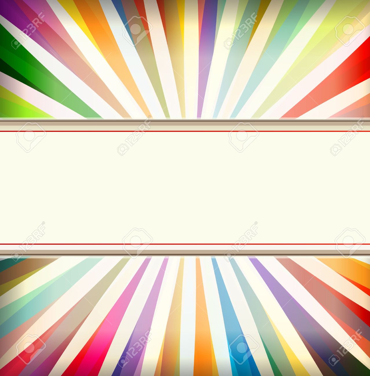 vintage colorful template with retro sun burst background for
