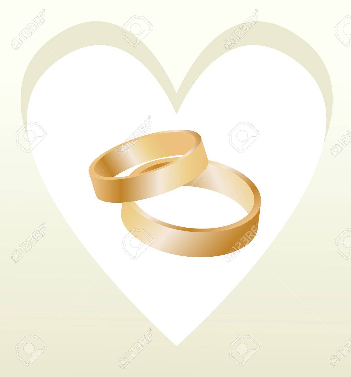 Goldene Trauringe Mit Herzformigen Karte Vektor Hintergrund Lizenzfrei Nutzbare Vektorgrafiken Clip Arts Illustrationen Image 18580909