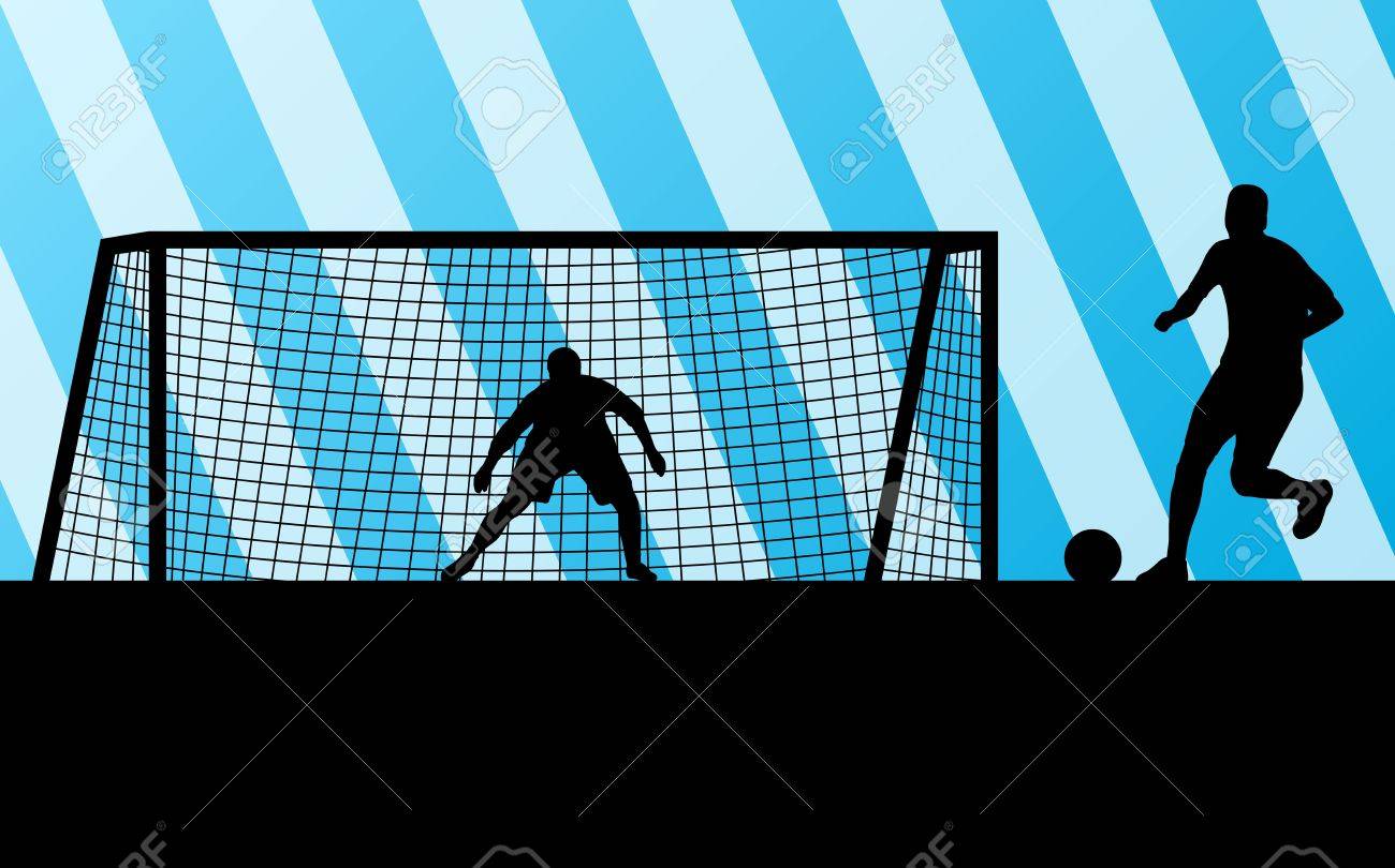 サッカー サッカー選手ゴールキーパー シルエット背景 のイラスト素材 ベクタ Image 9736