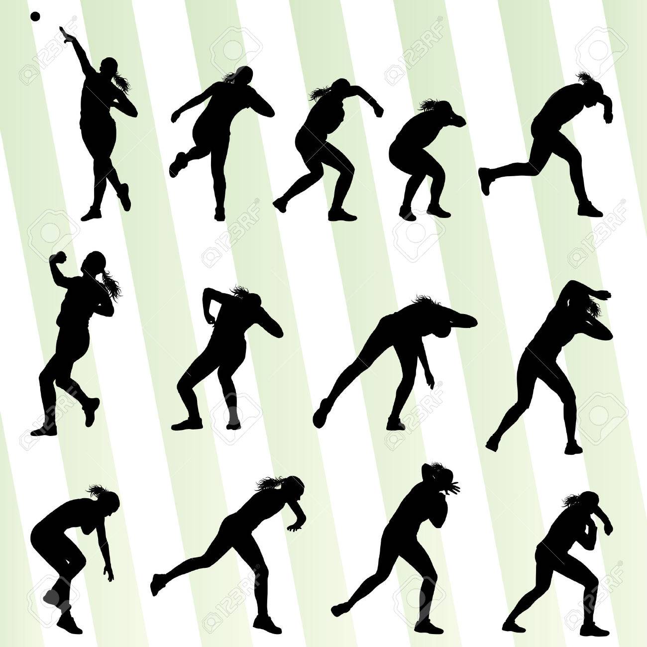 アスレチック女砲丸投げベクトル背景コンセプト ポスターのイラスト素材 ベクタ Image