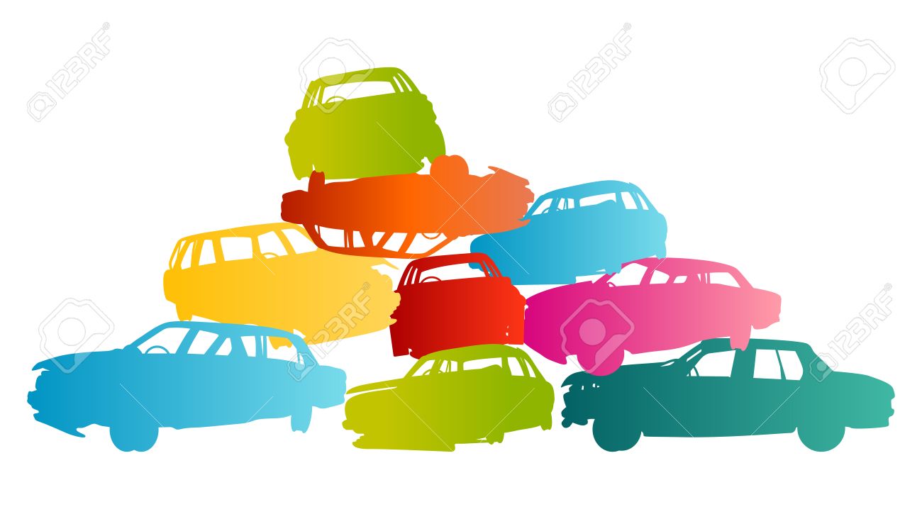 Iron Scrap Car Junkyard Vector Background Landscape Concept For Poster Royalty Free Cliparts Vectors And Stock Illustration Image