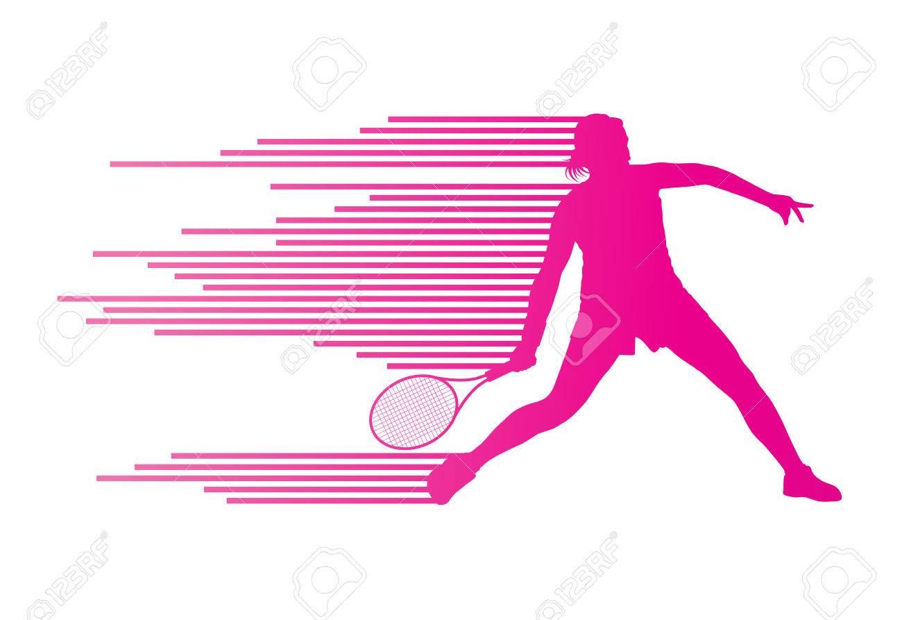 Tennis player abstract vector background concept made of stripes for poster - 28371491 Tennis player abstract vector background concept made of stripes for poster - 28371491