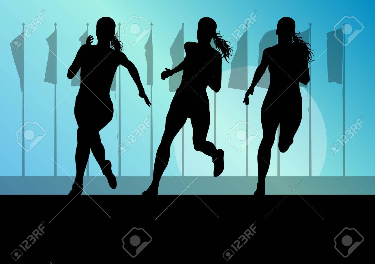 Woman runner female sprinter group vector background concept for poster - 39202957 Woman runner female sprinter group vector background concept for poster - 39202957
