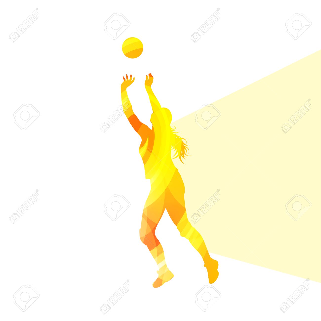 Woman female volleyball player silhouette vector background colorful concept made of transparent curved shapes - 43573558 Woman female volleyball player silhouette vector background colorful concept made of transparent curved shapes - 43573558