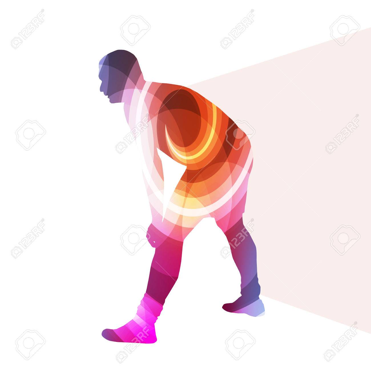 Man Athletic Stretching Exercise Warm Up Silhouette Vector Background Royalty Free Cliparts Vectors And Stock Illustration Image
