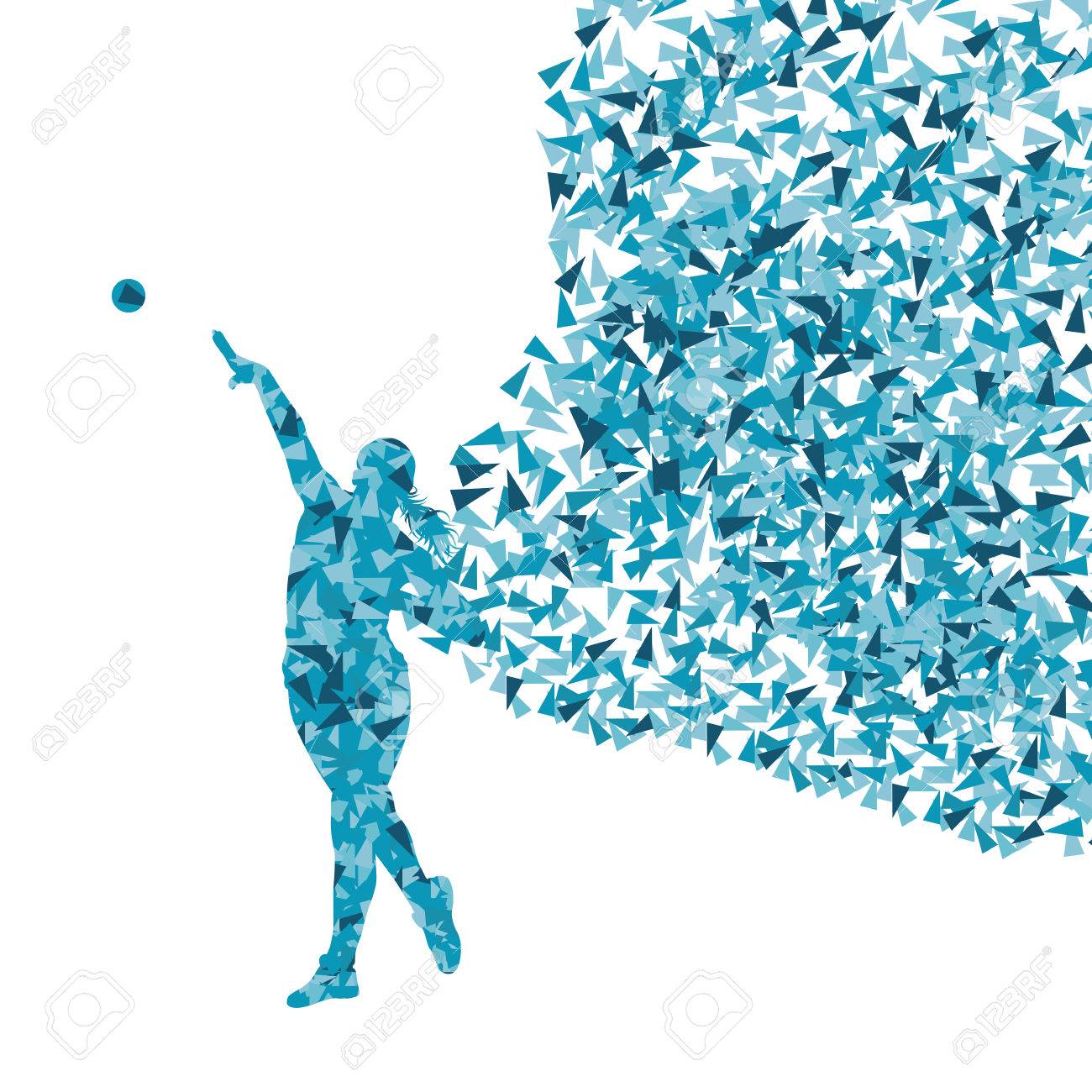 陸上競技の砲丸投げ女性ベクトル背景コンセプト製ポスター用三角形の断片 のイラスト素材 ベクタ Image