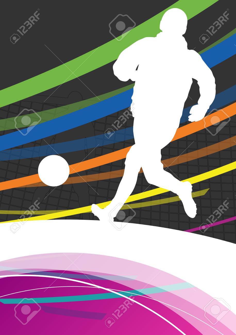 冬サッカー男性サッカー選手アクティブ スポーツ シルエット ベクトルの抽象的な背景イラストのイラスト素材 ベクタ Image