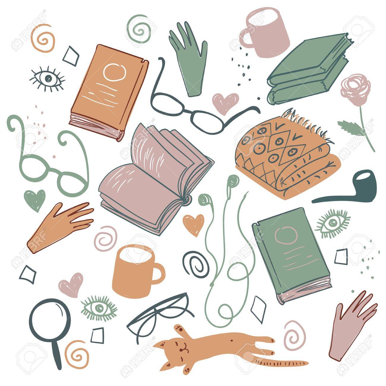 ベクトル本の要素 カラフルな文学のテクスチャです ベクトル イラスト手描き本とメガネと禁煙パイプ デザイン Web サイト 包装 繊維 ファブリックで使用するための背景 のイラスト素材 ベクタ Image ベクトル本の要素 カラフルな文学のテクスチャです ベクトル イラスト手描き本とメガネと禁煙パイプ デザイン Web サイト 包装 繊維 ファブリックで使用するための背景 のイラスト素材 ベクタ Image