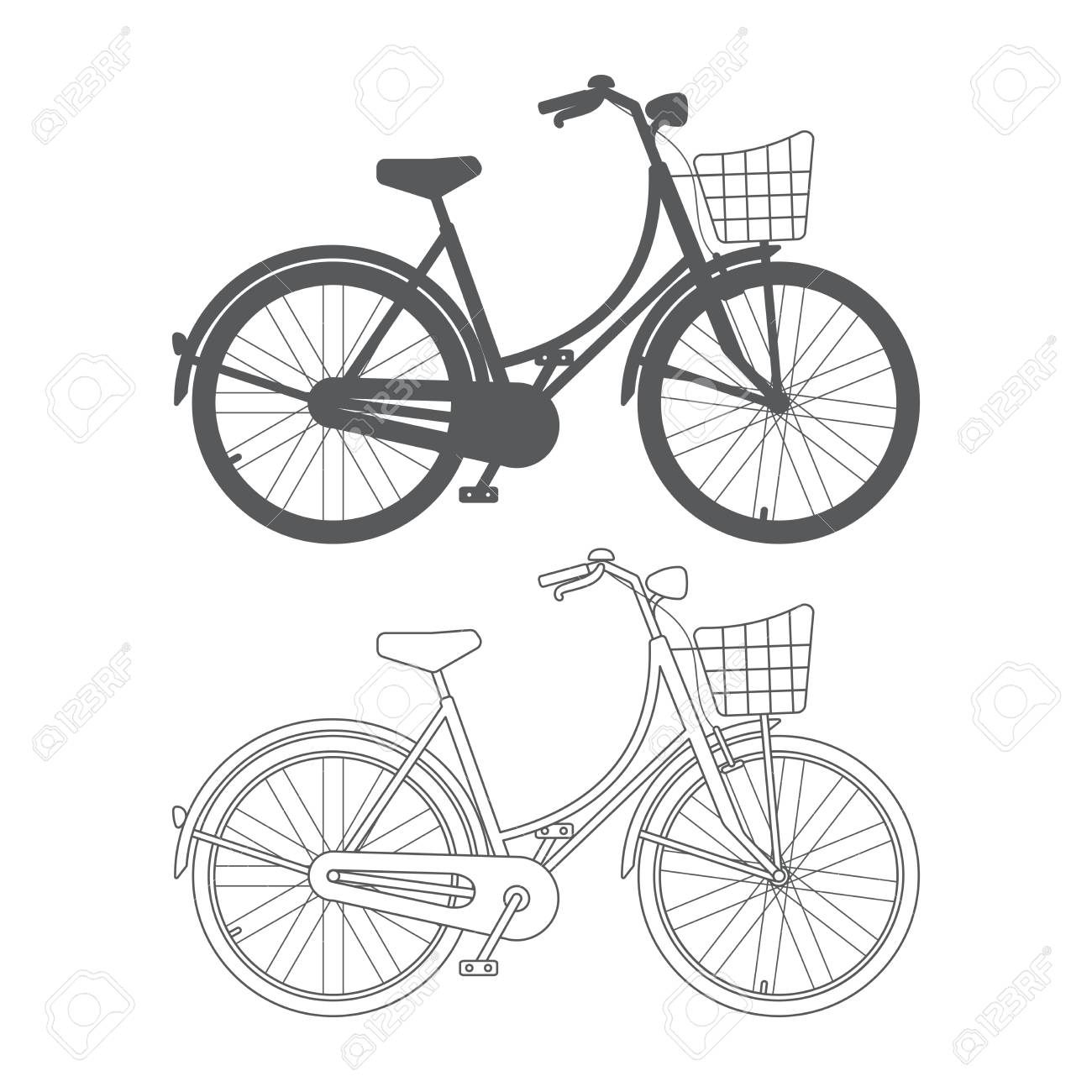 white bike with basket