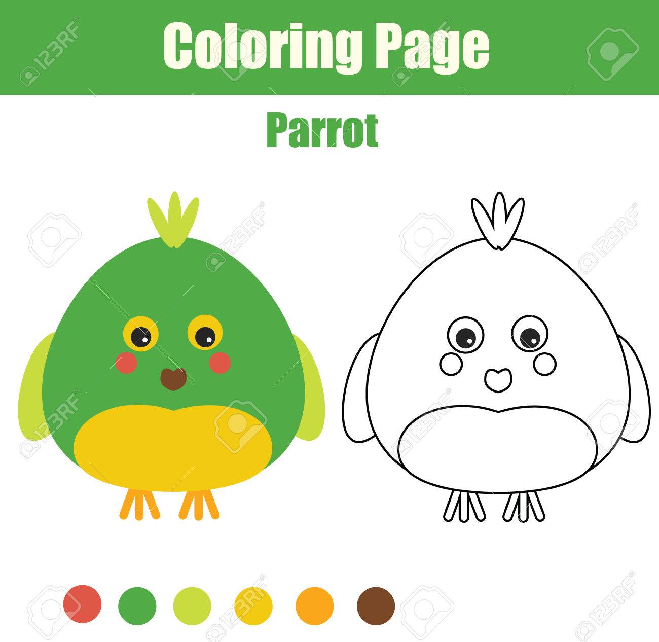 Dibujo Para Colorear Con El Loro Colorear La Actividad De Dibujo