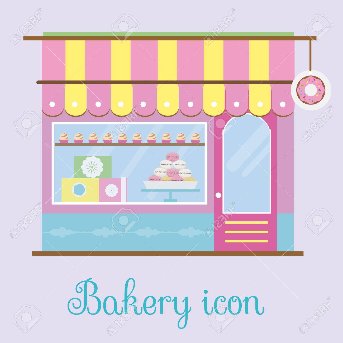 Bakery Facade View Bakehouse Icon Pastry Store Patisserie