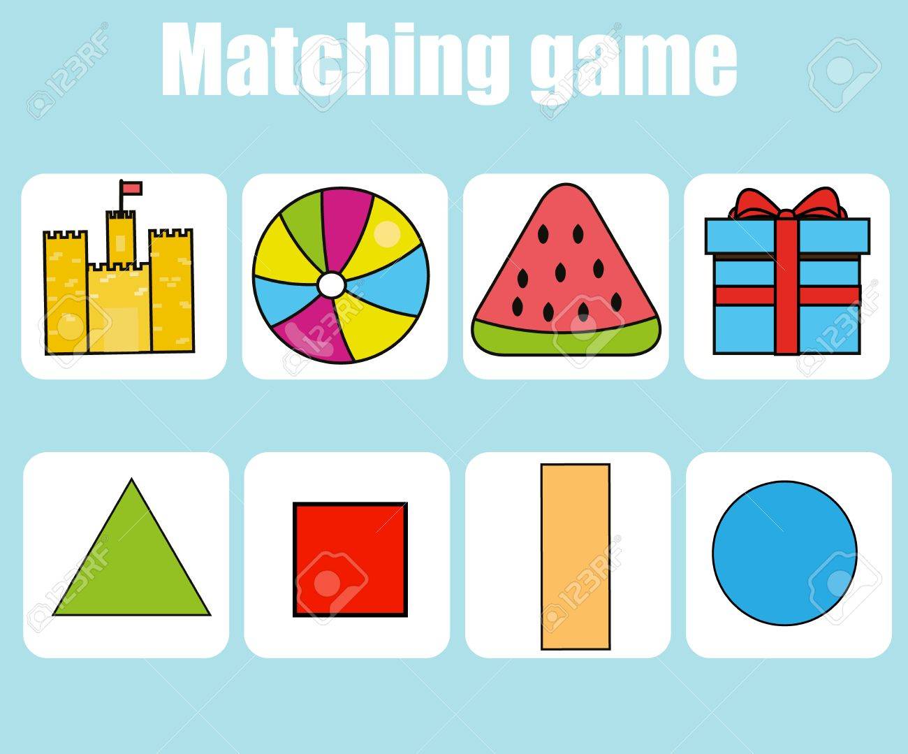Juegos Educativos Para Niños Hoja De Trabajo Del Juego De Juego Para Los Niños Aprender Formas De Actividad Ilustraciones Vectoriales Clip Art Vectorizado Libre De Derechos Image 77769233