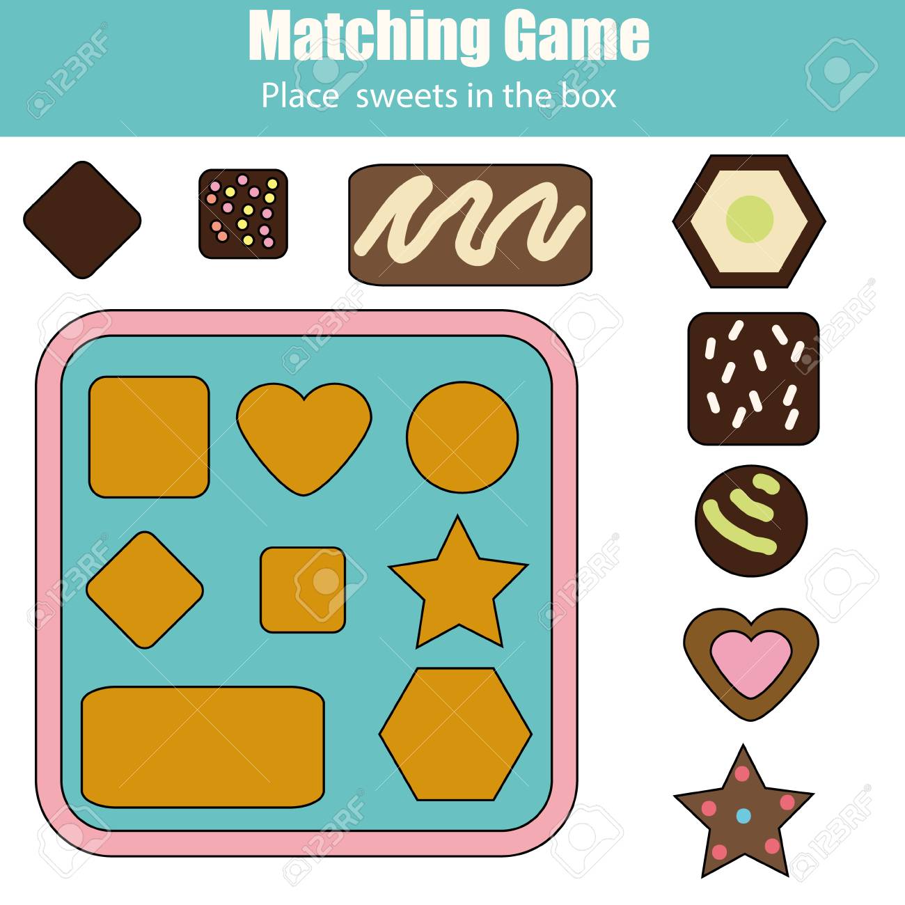 educational children game matching game worksheet for kids c vector size
