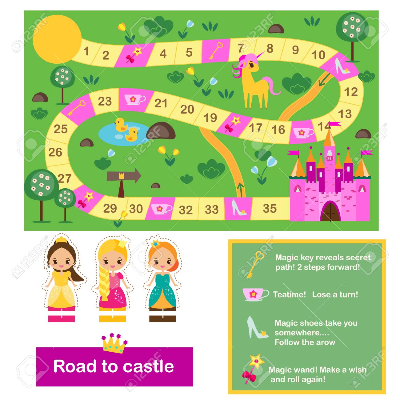 Board video game for youngsters. Actvity for women of all ages. Fairy stories concept, assist.. image relating to Printable Board Game referred to as Board video game for youngsters. Actvity for women. Fairy stories topic, assist..
