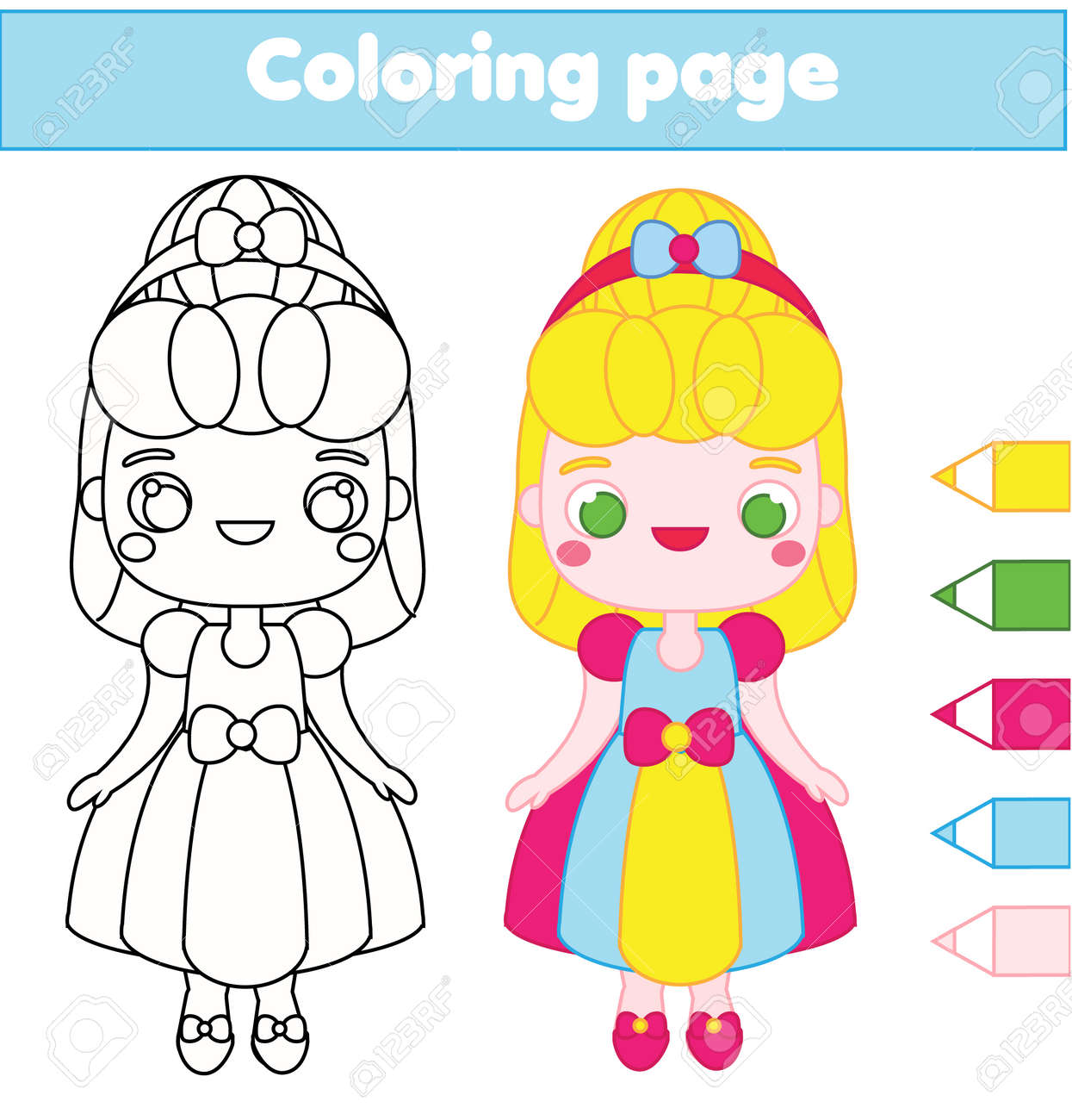 Desenho de Princesa no baile para Colorir - Colorir.com