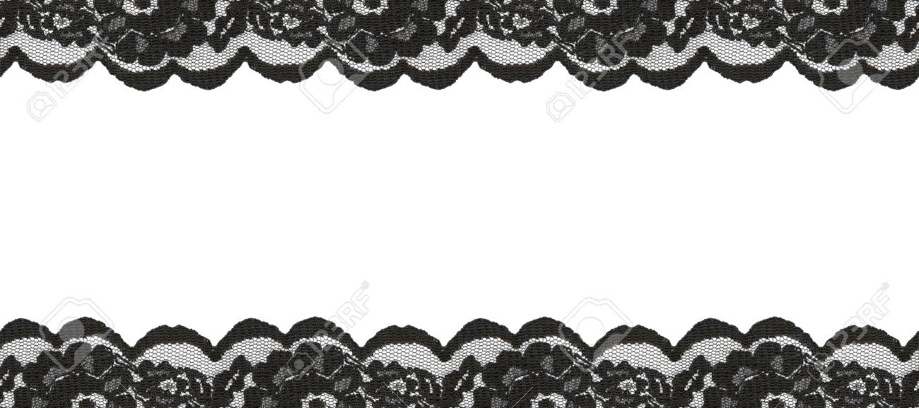Frontieres De Dentelle Noire Sur Fond Blanc Modele Sans Couture Banque D Images Et Photos Libres De Droits Image
