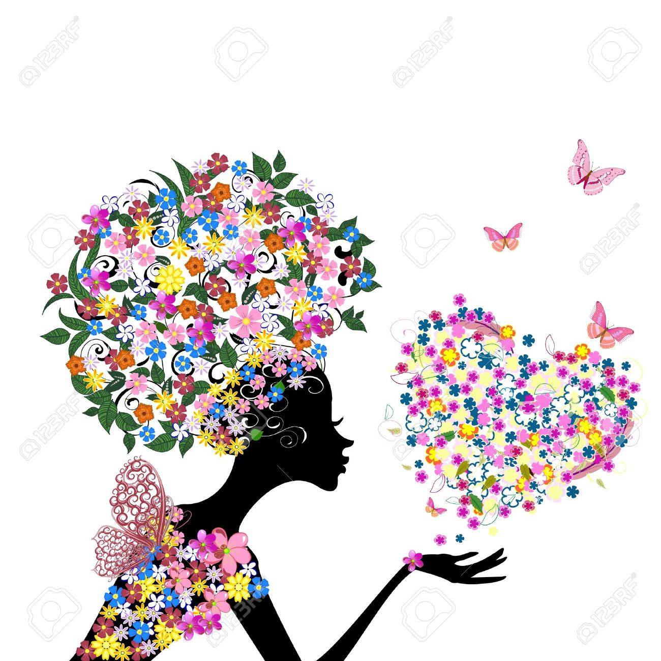 Cabeza De La Cabeza De La Niña Con La Cabeza De La Flor Con Cabeza De La Cabeza De La Niña Con La Cabeza De La Flor Con