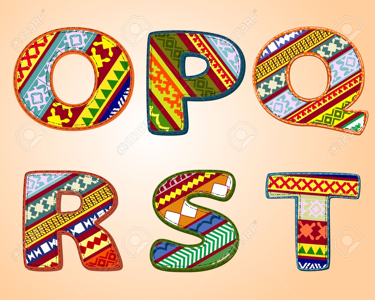 letters of fabric designs royalty free cliparts vectors and stock letter designe