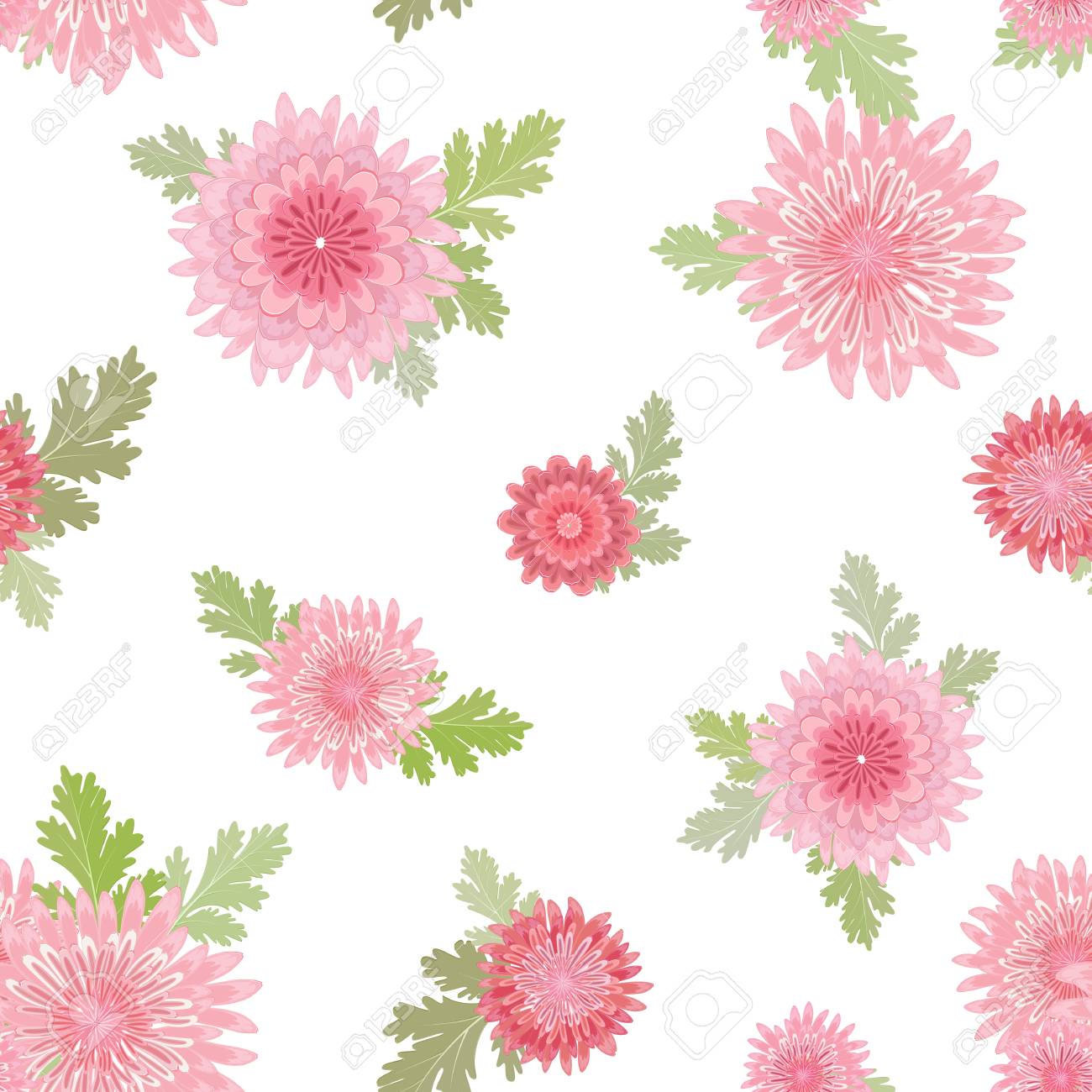 あなたのデザインのピンクの菊とかわいいシームレスなテクスチャです のイラスト素材 ベクタ Image 5138